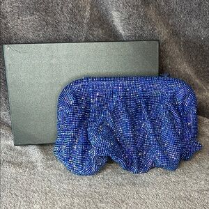 Wildly sparkly blue rhinestone evening bag
